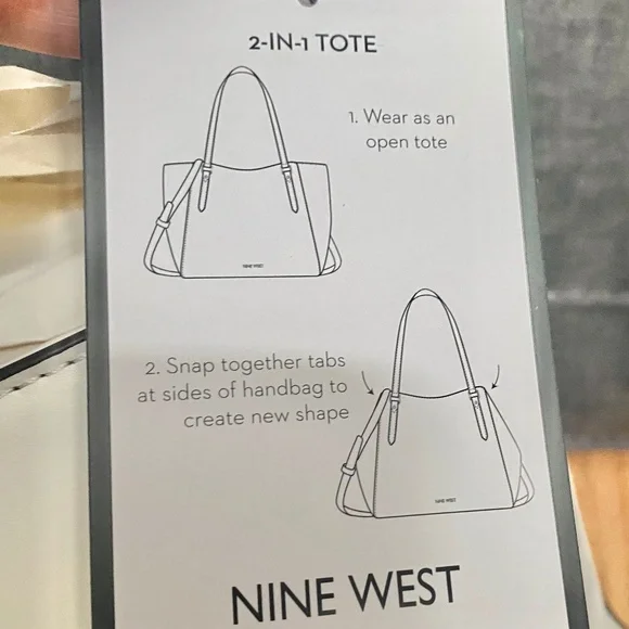 Nine West Garner Cream Logo Tote 4 in 1 bag NWT - Picture 13 of 14